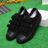 big size 35 43 all black women canvas shoes breathable unisex flat sneakers low top spring women casual shoes couple sneakers