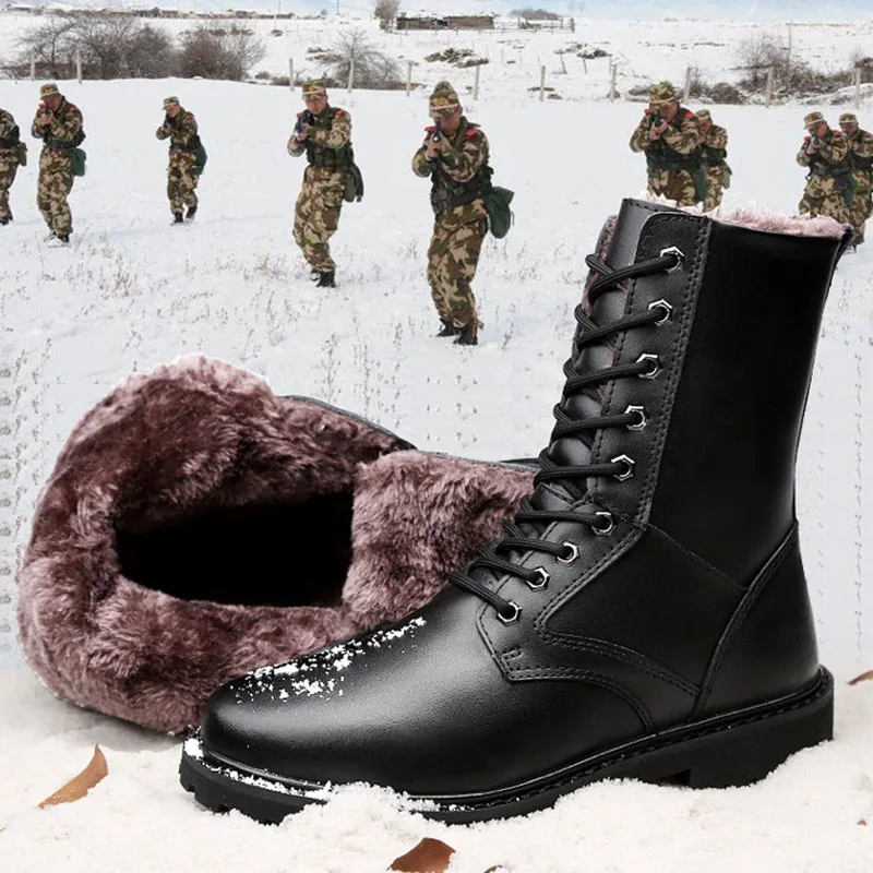 

2020-Men Boots Fashion Men Winter Shoes Genuine Leather Super Warm Winter Sneakers Male Fur Plush Warm Snow Boots Large