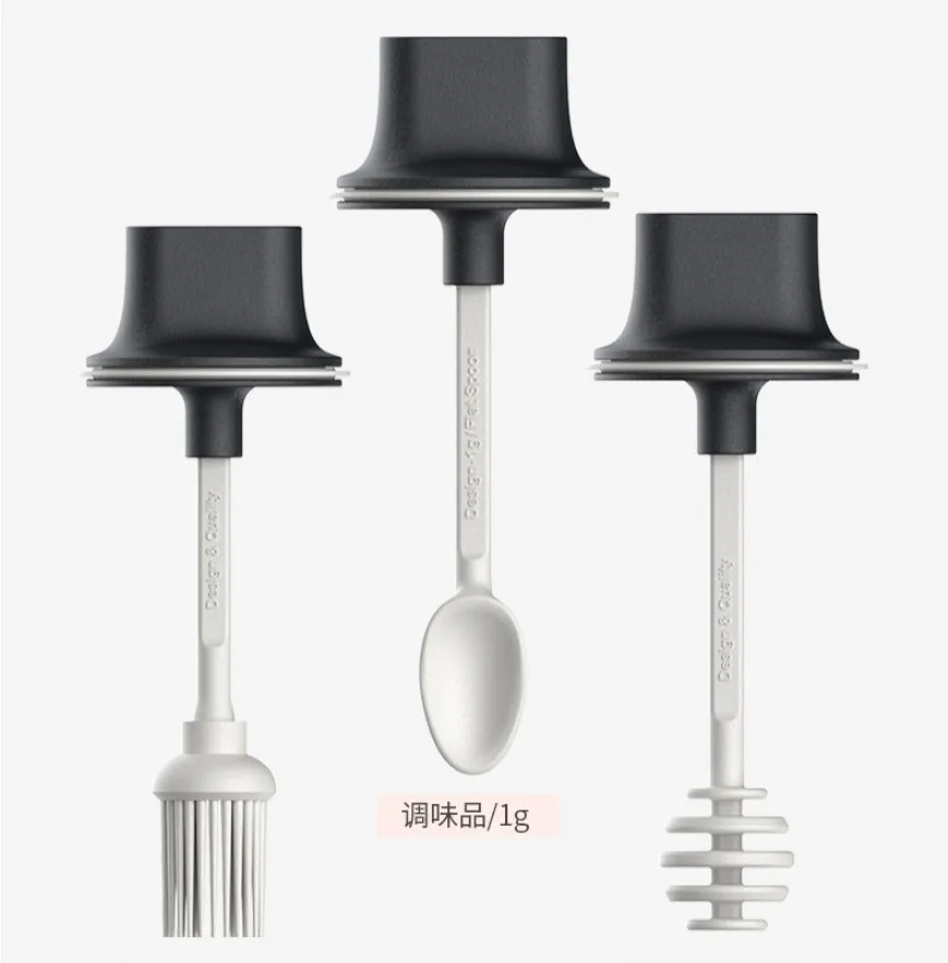 

Kitchen Seasoning Jar Glass Sealed Seasoning Bottle Spoon Cover One Bottle Barbecue Brushing Oil Honey Can Oiler Salt Shaker