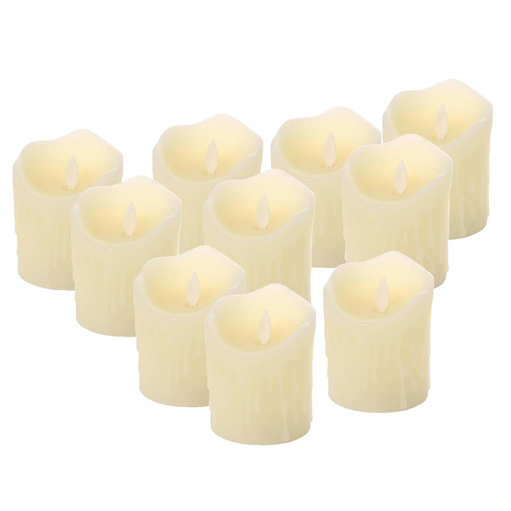 10 шт. реалистичный пластиковый восковый светодиодный светильник в форме свечи с