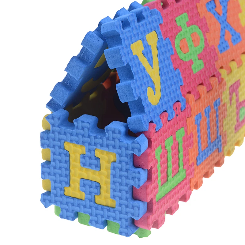 

60 Pcs 3d Puzzle Kids Educational Toys Mini EVA Foam Russian Alphabet Letters Numbers Floor Soft Baby Mat