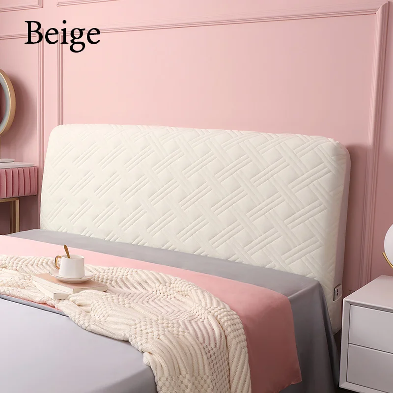 

1 Pcs 2022 New Style Quilted Simple And Generous Curved Wooden Bed Backrest Soft Cover Head Cover Multi-Size