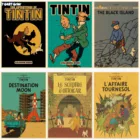 Популярный постер аниме Приключения Тинтина в стиле ретро, постер из крафт-бумаги, украшение для семейной стены, Настенная картина, наклейка на стену A62