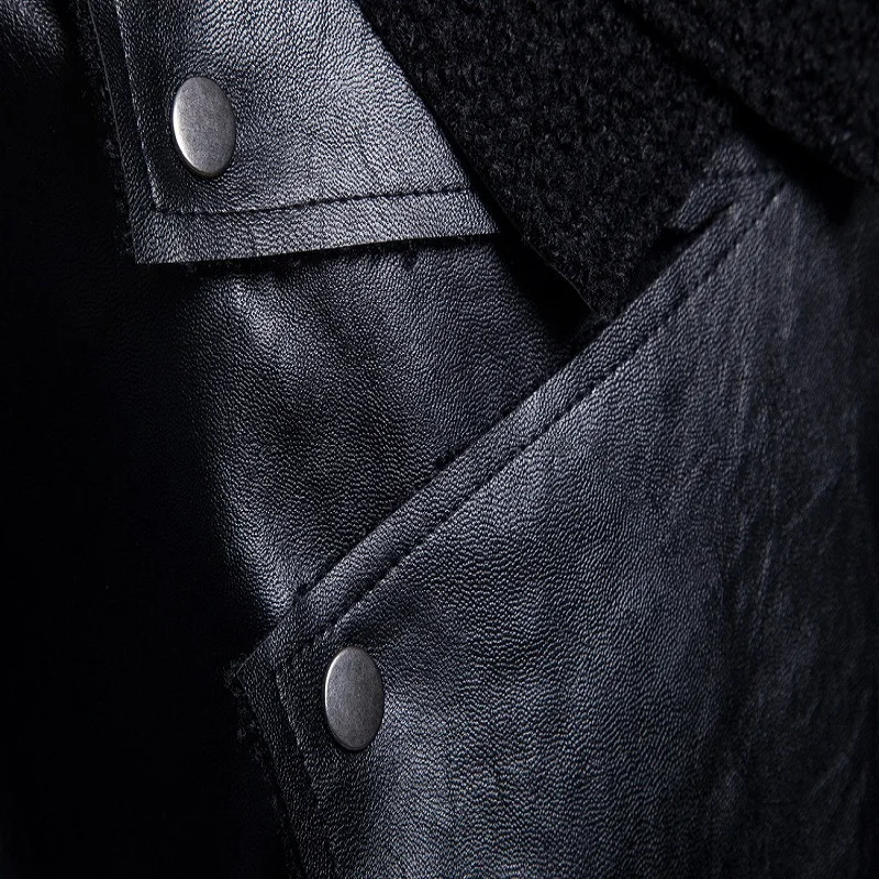 

High Quality Mens PU Leather Jacket New Irregular Motorcycle Bomber Jackets Men Fashion Personality Coat Outerwear Jackets