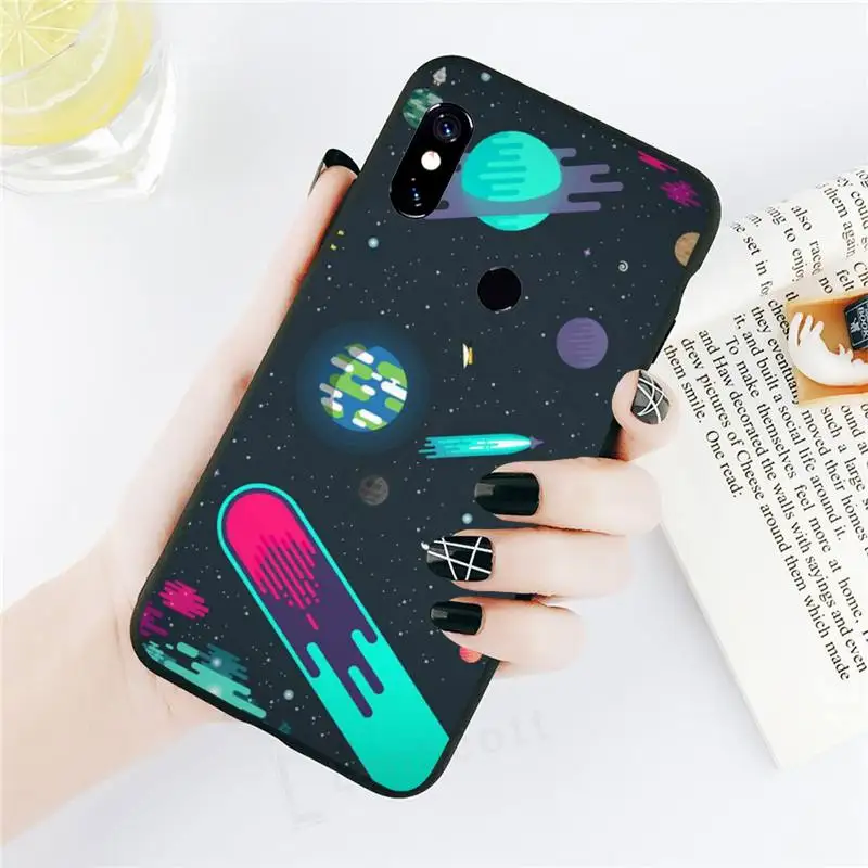 

Cartoon planet Phone Case black For Xiaomi Redmi mi note 7 8t 9 9t 9s 8 10 10t 11 pro lite K20 max 3