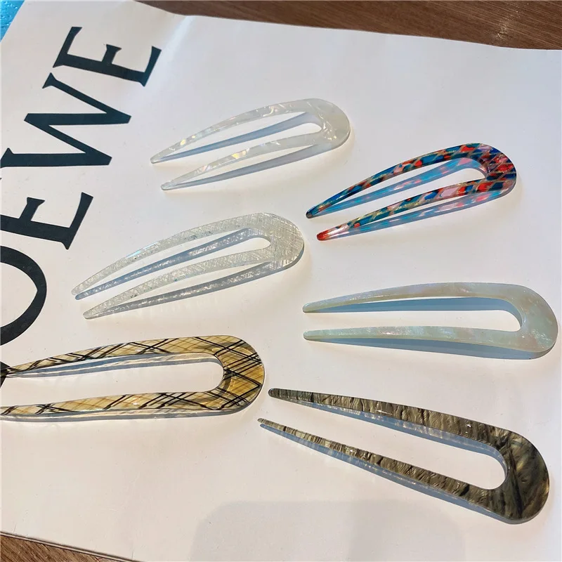 

New U Shape Hair Clips Grips Convenient Simple Plastic Forks Styling Tool Hairpins Newly Magic Bending Hairwear Decoration