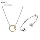 XIAOYI 100%, зима 2019, рождественское ожерелье со звездами и браслетом с открытой звездой, оптовая продажа с фабрики, Модный женский комплект