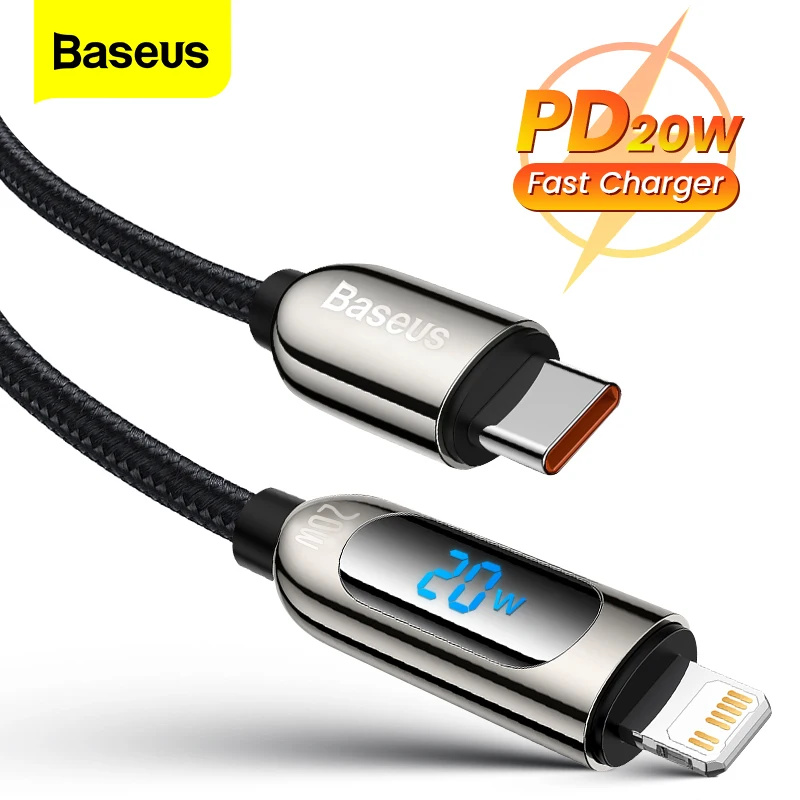 Baseus PD 20 Вт USB C кабель для iPhone 12 11 Pro Max Xs X Быстрая зарядка Type iPad Mini Air передачи данных