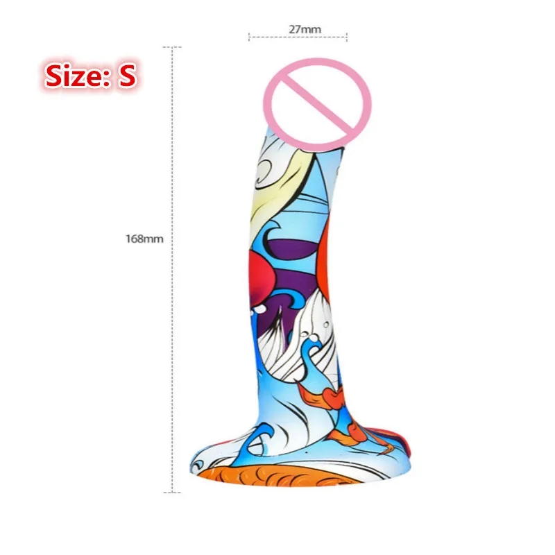 Радужный жидкий силиконовый реалистичный фаллоимитатор толстый пенис с