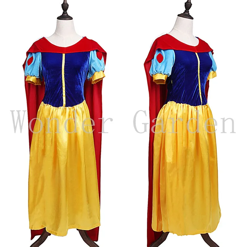 Новая женская взрослая Леди Женщины Белоснежка платье принцессы с накидка