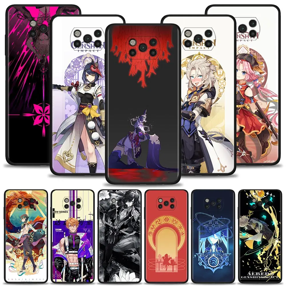 

Phone Case For POCO X3 NFC X3 M3 Pro X3 F3 GT F1 Cover for MI Civi 11T 10T 9T Note 10 Lite Funda Hot Game Genshin Impact