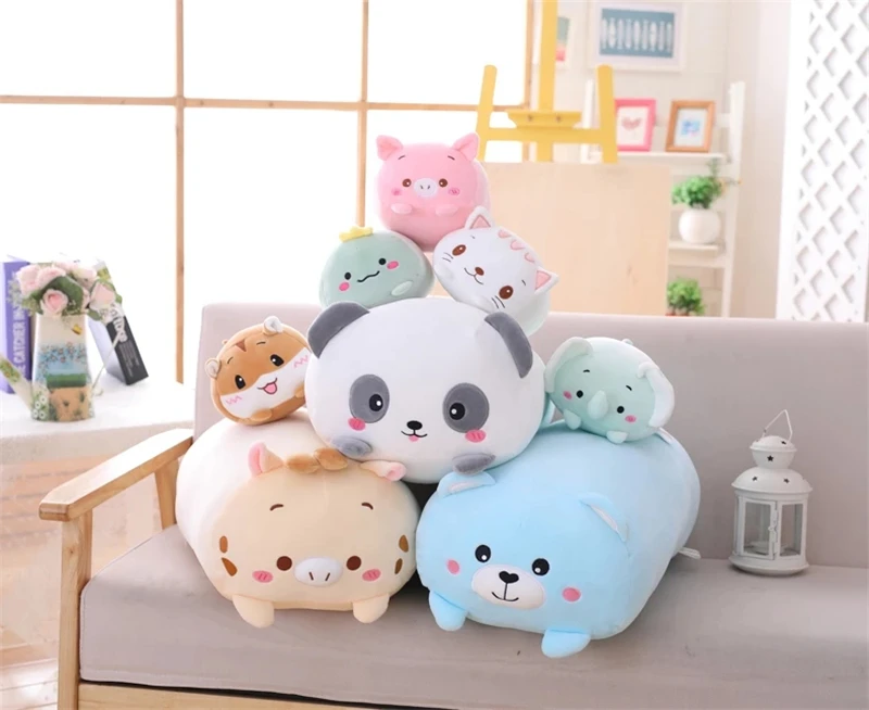 

20CM Animal Cute Dinosaur Pig Cats Bear Panda Elephant Hamster Deer Plush Toy Soft Cartoon Stuffed Doll Baby Pillow Kids Gifts
