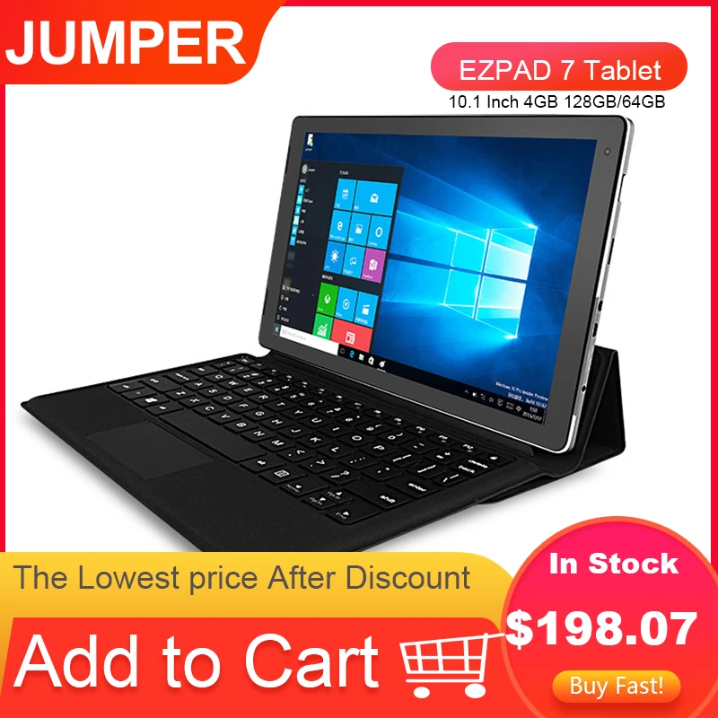 Планшет JUMPER EZPAD 7 экран 10 1 дюйма 4 Гб 128 ГБ/64 ГБ 2 в Windows четырехъядерный процессор Intel