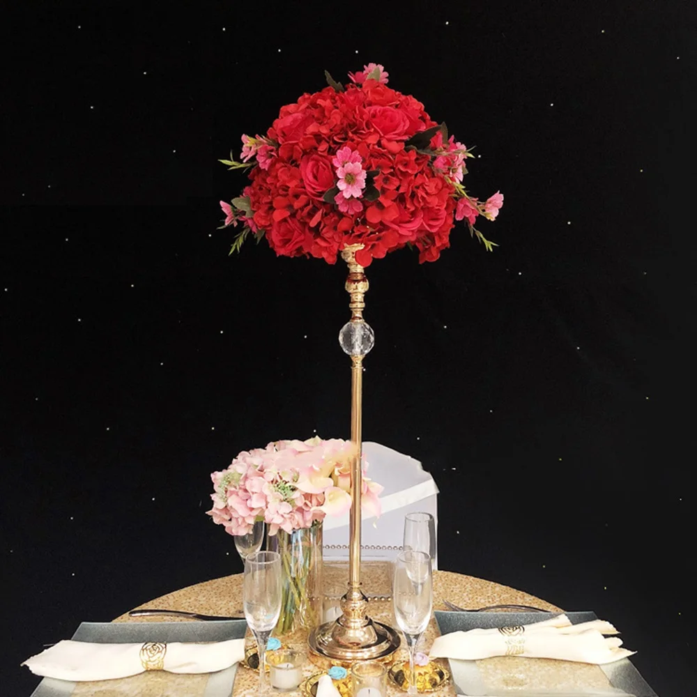 

10pcs/lot Gold Vases Acrylic Flower Road Lead Wedding Table Centerpieces Flowers Stands For Home Decoration