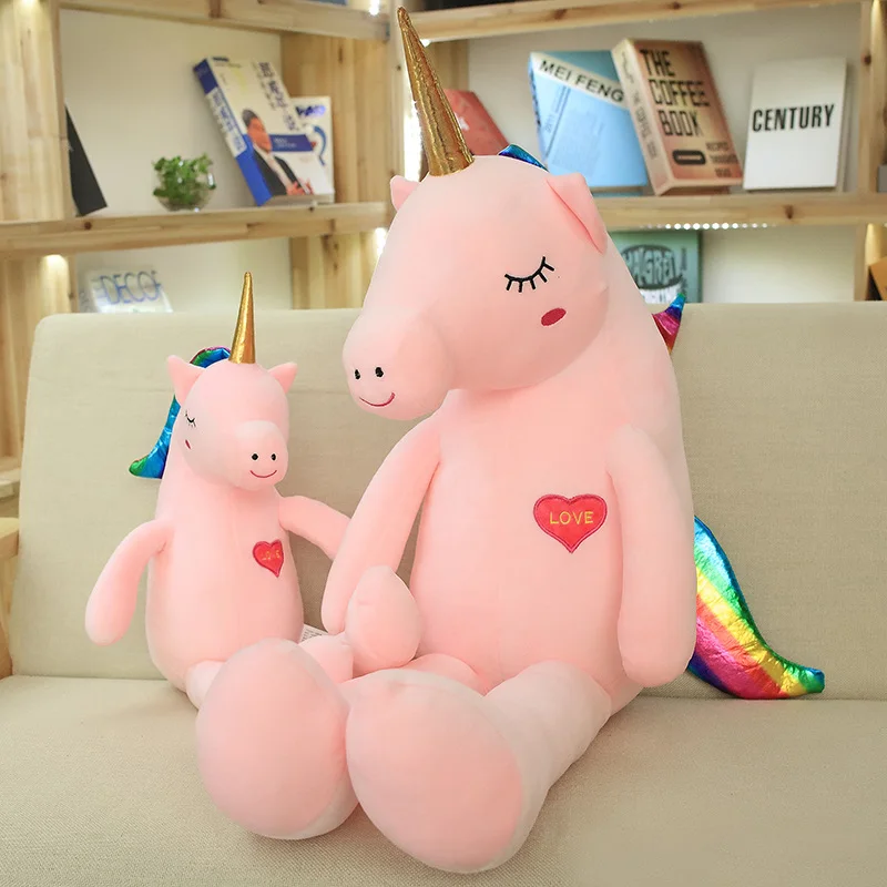 

60-120cm Large Unicorn Animal Plush Toys Stuffed Unicorn Toy Girl Gift Children's Toy Sofa Pillow Cushion Home Decoration
