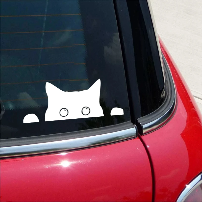 

ZWW-2566, 15cm*6cm Cute Cat Peeping Fun Car Stickers Vinyl Decals Car Bumper Car Window Decoration Accessories