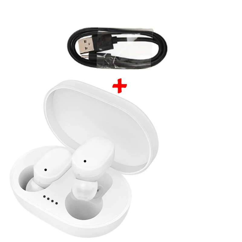 White TWS Bluetooth 5,0, наушники A6S, беспроводные наушники, наушники с шумоподавлением, чехол для наушников для iPhone, huawei, samsung - Цвет: White