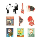 Эмалированная брошь Ван Гога, красная, черная брошь на лацкан в стиле ретро с изображением героев из мультфильма, значок на заказ