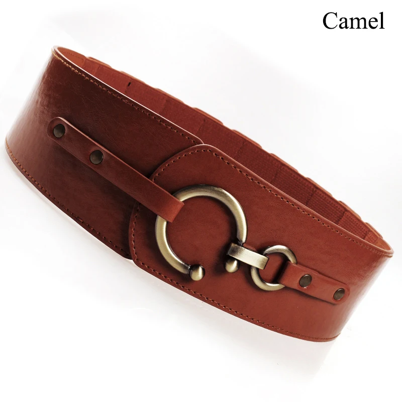 Новые модные кожаные широкие ремни для женщин платье пряжка свободный