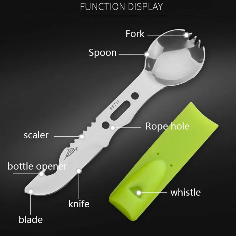 Новинка портативная вилка и ложка из нержавеющей стали для кемпинга пикника на