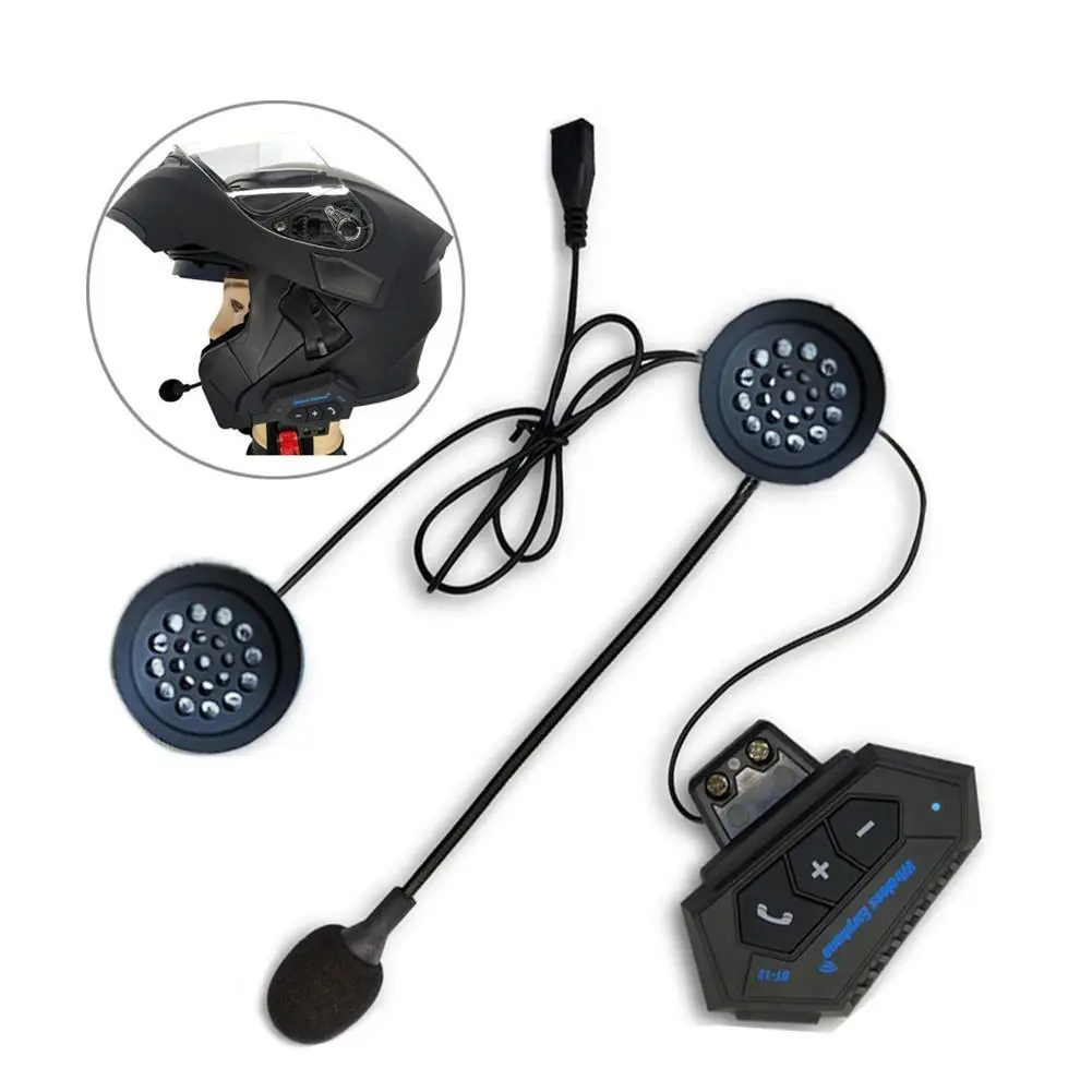 

BT12 Motorcycle Helmet Headset Bluetooth Intercom Hands-free Microphone Earphone Helmet Headset шлем для мотоцикла
