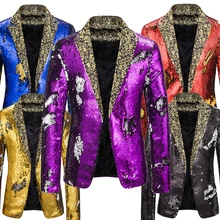 LUCLESAM Men Sequin jacket Slim Fit Mens Suit Jacket Stage Singer Costume Shiny Blazers chaqueta lentejuelas hombre (4)
