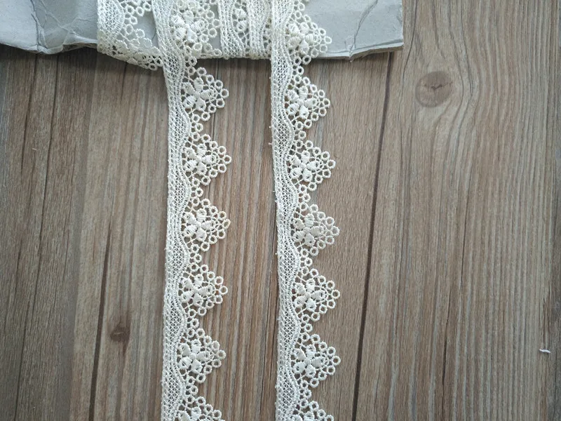 Водорастворимая кружевная лента цвета слоновой кости, ширина 2,7 см, 2 ярда, Цветочная, для украшения одежды