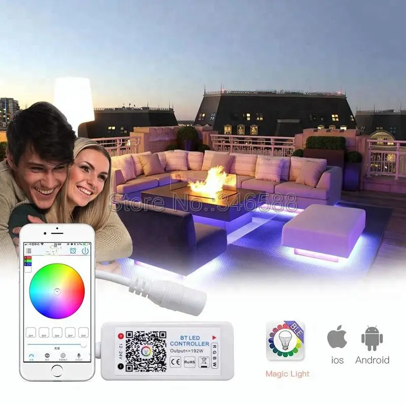 Magic Home Mini BT Mesh Bluetooth RGBW светодиодный контроллер постоянного тока 12 В 24 в управление через приложение для телефона Alexa Google Home Голосовое управление для RGBW полосы