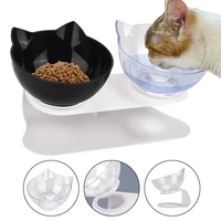 durable double bowls pet food water feeder with raised stand protection cervical non slip cat bowl dog bowl cat dogs feeder