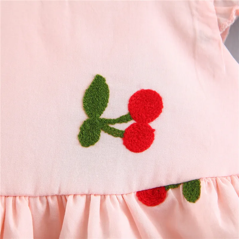 Хлопковое платье с вышивкой для маленьких девочек летнее новорожденных
