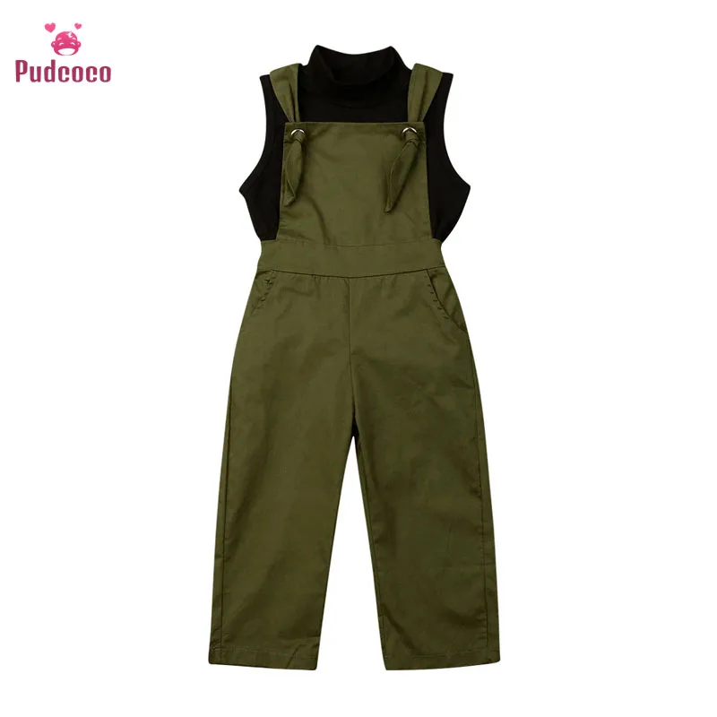 

Pudcoco 2020 Summer Toddler Baby Girl Clothes Sets Sleeveless Vest Tops + Jumpsuit Romper Bodysuit 2Pcs Outfits Cotton Clothing