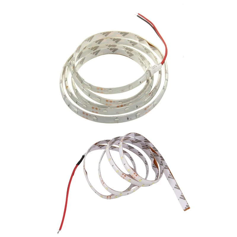 

New 2 Pcs 1M 60-3528 SMD Waterproof LED Light Strip DC12V, White & Red