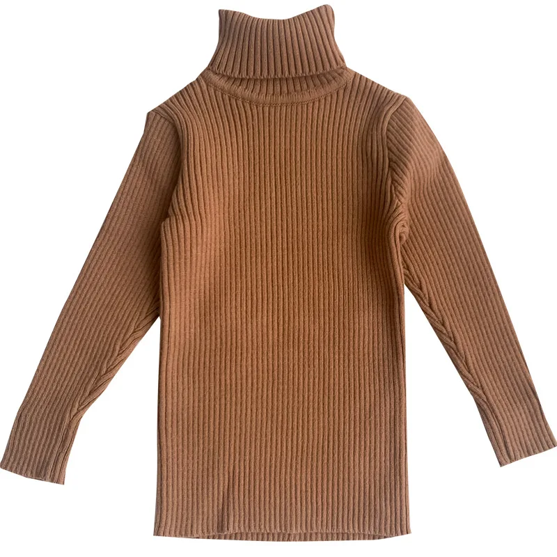 

WLG Girls Winter Clothes Kids Solid Knitted Turtleneck Beige Blue Brown Black Sweaters Baby Girl Casual Warm Sweater