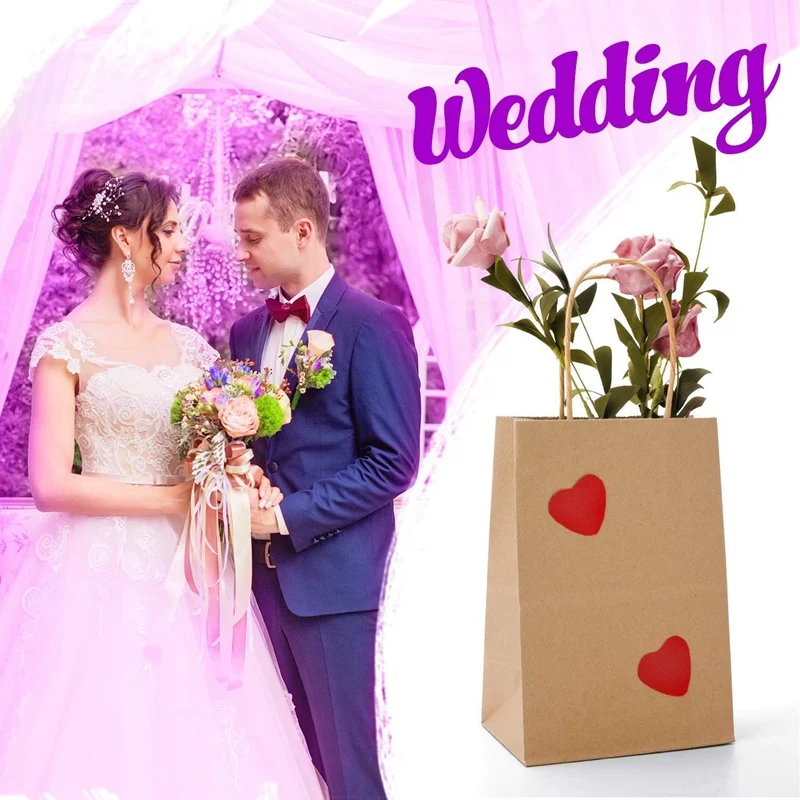 

50Pcs Brown Paper Bags Party Treat Sweet Paper Bags Kraft Paper Bags Party Supplies for Celebrations 21X8X15cm