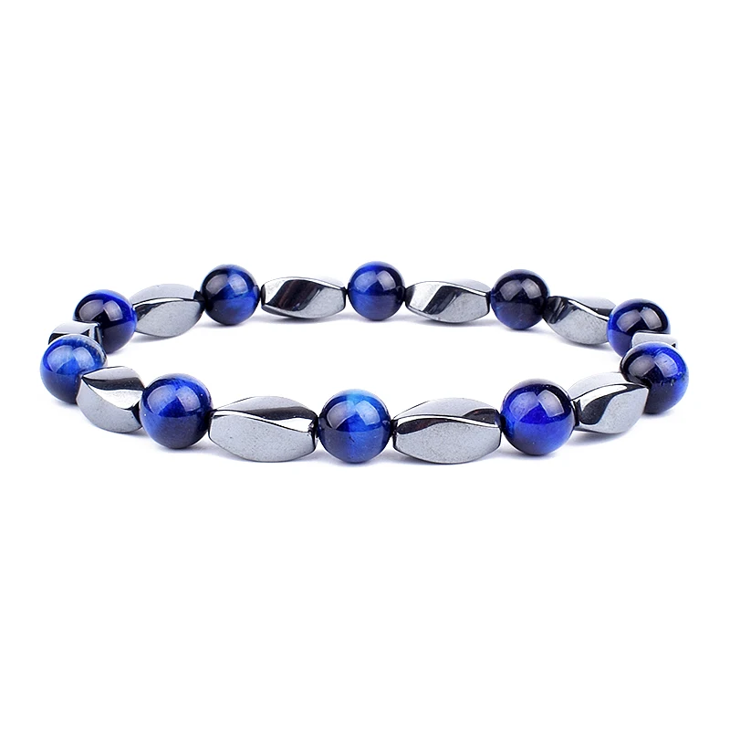 

Fashion Distortion Hematite Tiger Eye Bracelets Men Positive Energy Hematite Charm Bracelets Women Natural Stone Lucky Jewelry