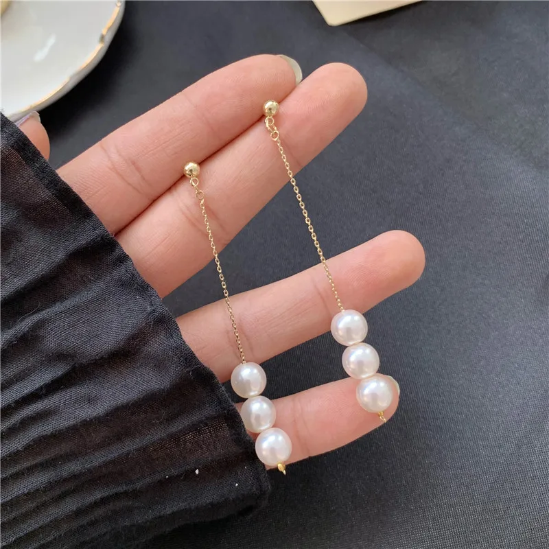 2021 новые длинные серьги с жемчугом модные туфли в стиле ретро Джокер темперамент