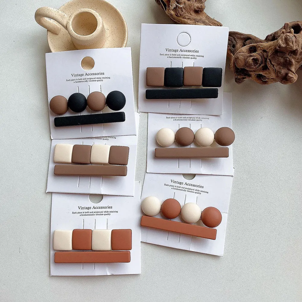 Набор из 2 шпилек для волос в ярких карамельных оттенках для девочек и женщин. Простые, базовые, сладкие волосы, раскрашенные в красочные матовые аксессуары-заколки.