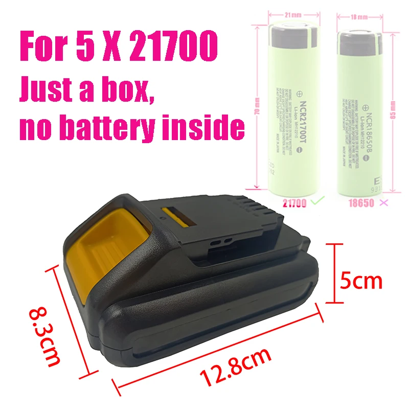 

DCB200 5* 21700 Li-ion Battery Plastic Case PCB Charging Protection Circuit Board Box Shell For De walt 18V 20V 4Ah