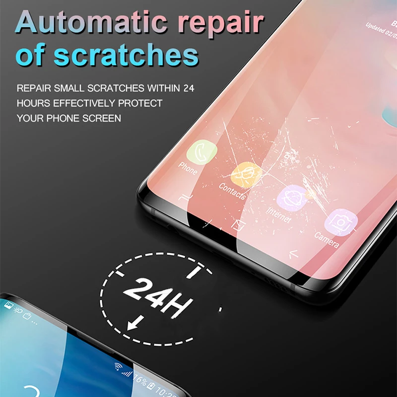 Передняя и задняя 3D защитная пленка на весь экран из ТПУ для Samsung S8 S9 S10 Plus мягкая