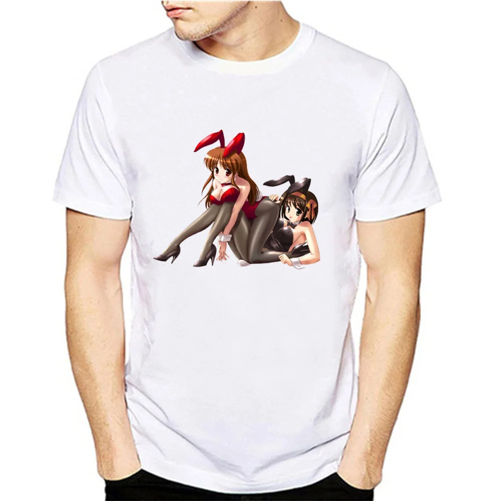 2019 Мужская футболка аниме лжец не будет мечтать о кролике девушка сена с коротким