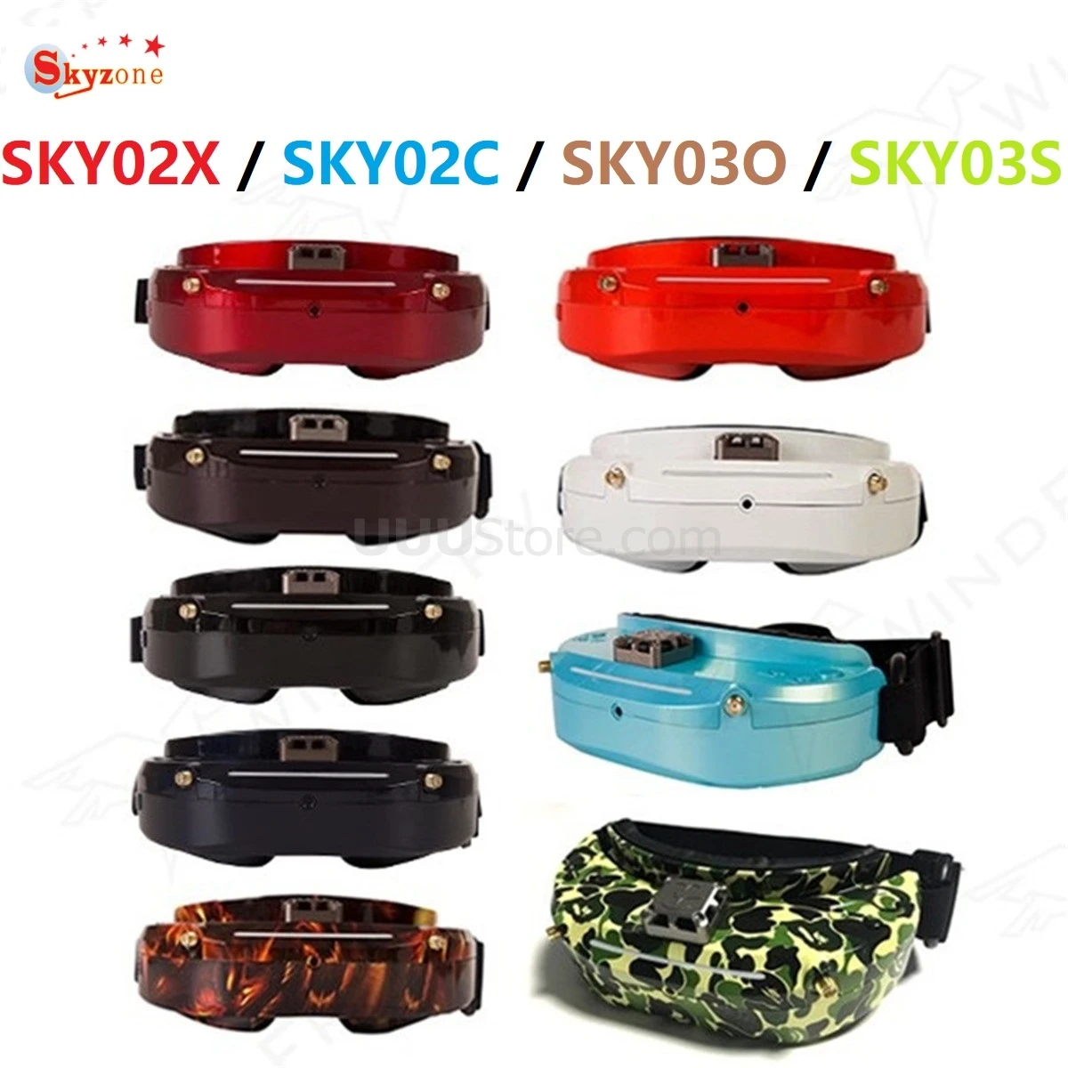 Skyzone SKY02X / SKY02C SKY03O SKY03S O светодиодный 5 8 ГГц 48CH разнообразие FPV очки Поддержка OSD CCTV