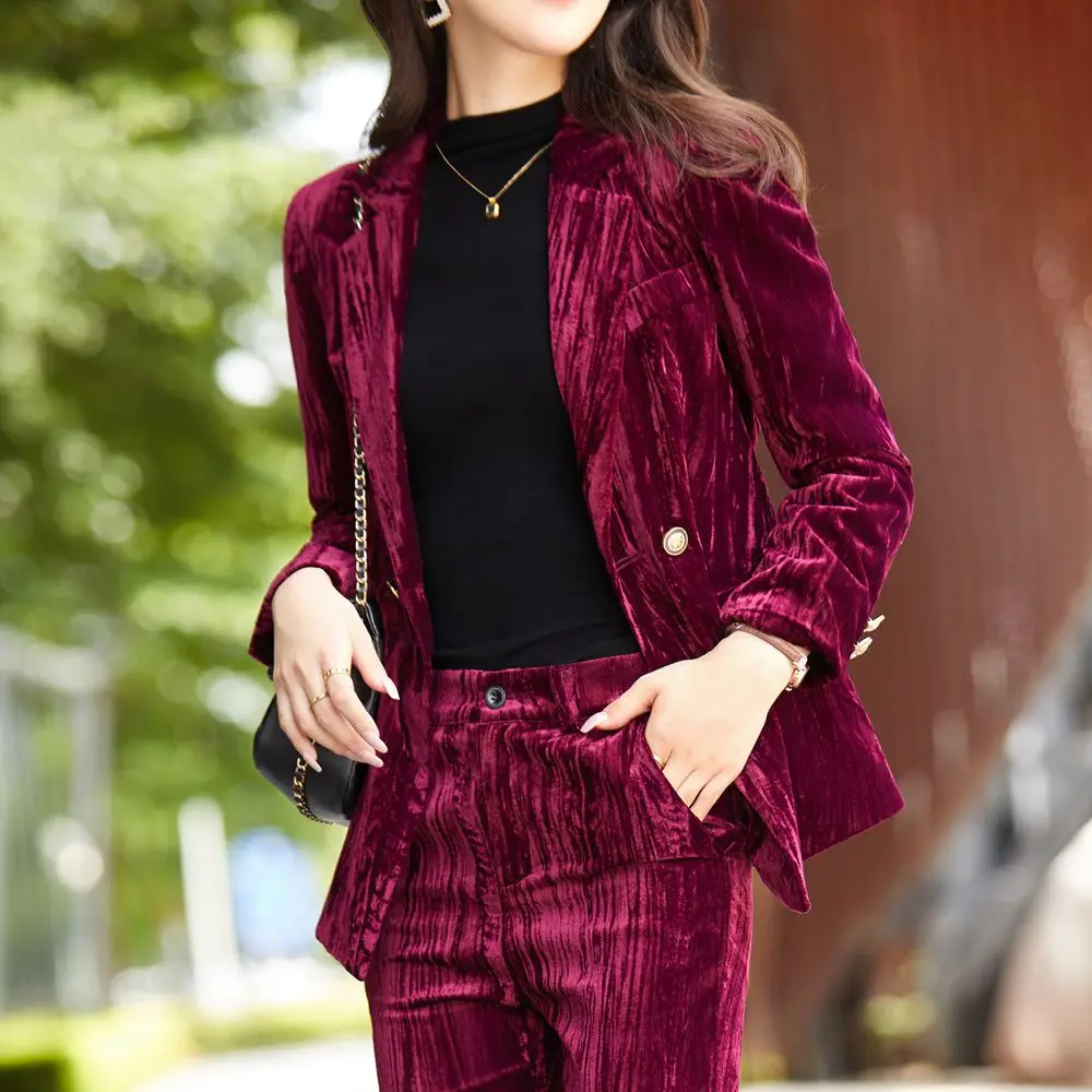 2020 Fashion Business Wear Women's Suit Korean Style High-end Manager Ropa Formal Mujer Business Suit Pants Blazer Women Set