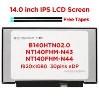 14 0 laptop screen b140htn02 0 fit nt140fhm n43 nt140fhm n44 n32 n45 n140hga ea1 fhd 1920x1080 lcd matrix display 30pin edp