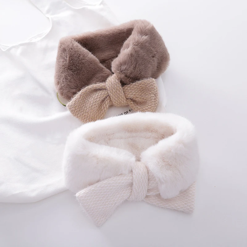 Новый Модный мягкий детский воротник из искусственного кроличьего меха шарф