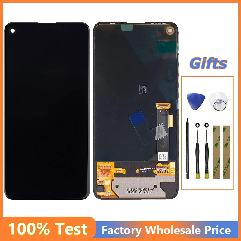 

Для Google Pixel 4a 5G G025J ЖК-дисплей Дисплей кодирующий преобразователь сенсорного экрана в сборе запасные части для Google Pixel 4a 5G дисплей инструмент...