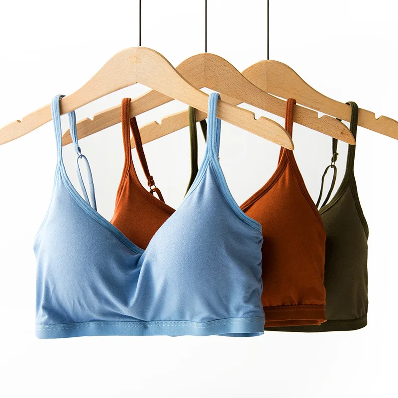 

Non-Steel Ring with Chest Pad Tube Top Women's Sexy Anti-Exposure Wrap-around Navel Underwear Small Vest Camisole Push up-Summer