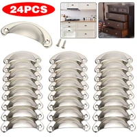 24 pcs durable handle knobs hardware cupboard shell cup pull handle for kitchen drawer cabinet door furniture home improvement