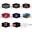 Модная 3D-печать на Хэллоуин для взрослых, американский флаг, Орел, морская пехота США, моющаяся и фотомаска с фильтром