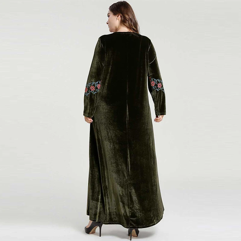 Мусульманское турецкое модное женское длинное платье большого размера Дубай