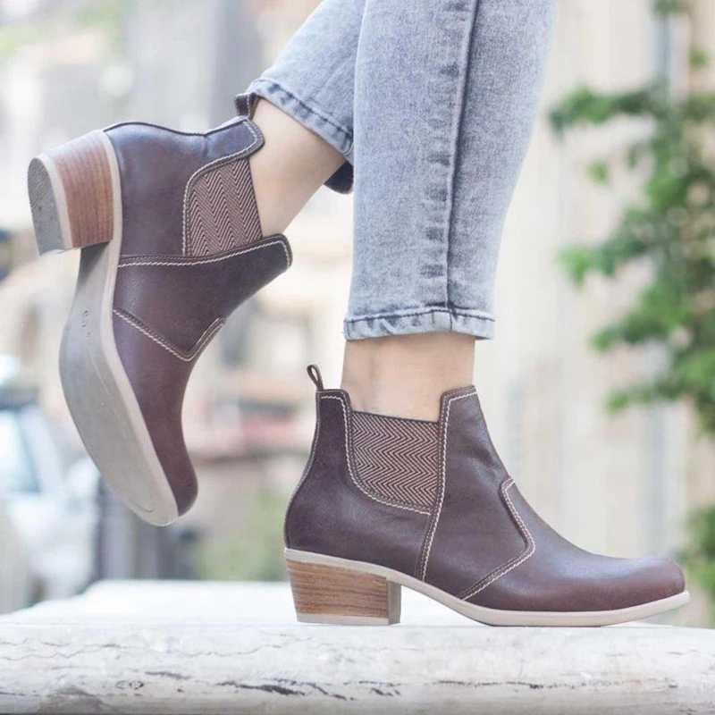 Женские ботильоны коллекция 2019 года сезон осень женская повседневная обувь на